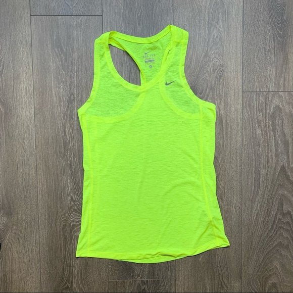 Nike Tops - Nike Dri Fit Neon Yellow Tank Top Size Small
